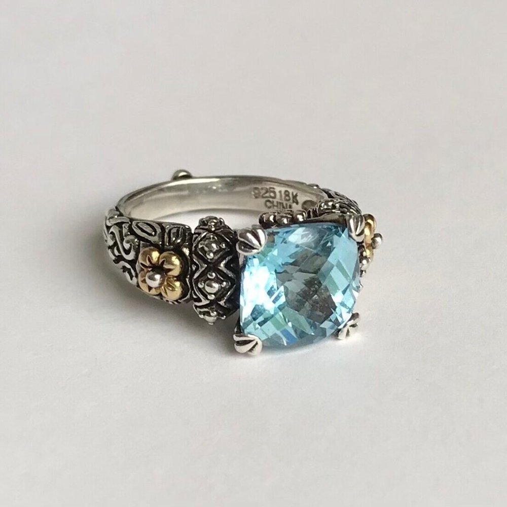 * SOLD* Barbara Bixby.  Blue Topaz Ring SIze 9 EUC